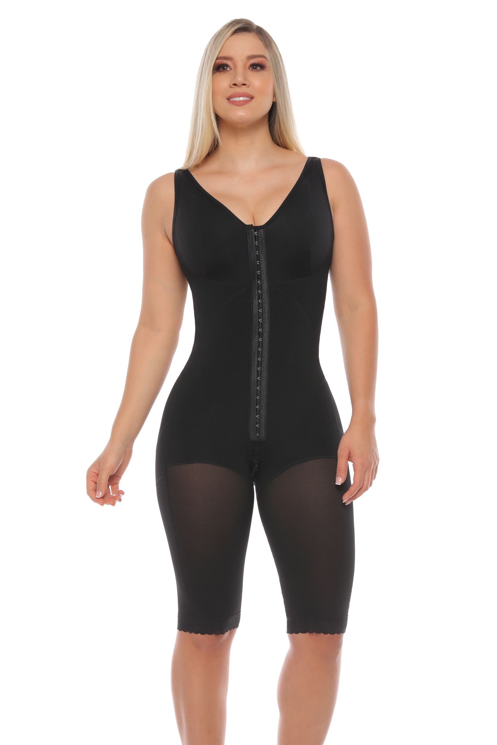 Shapewear Knee Length Tummy Control Bra 2 Hooks 7029L Bcurved - BCURVED