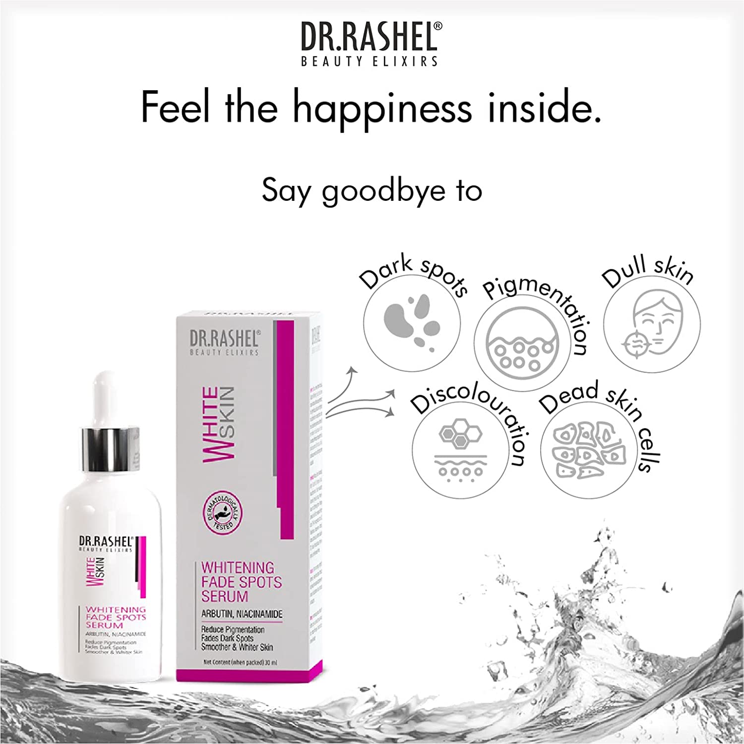 White Skin Whitening Fade Spots Serum Arbum, Niacinamide Dr Rashel - BCURVED