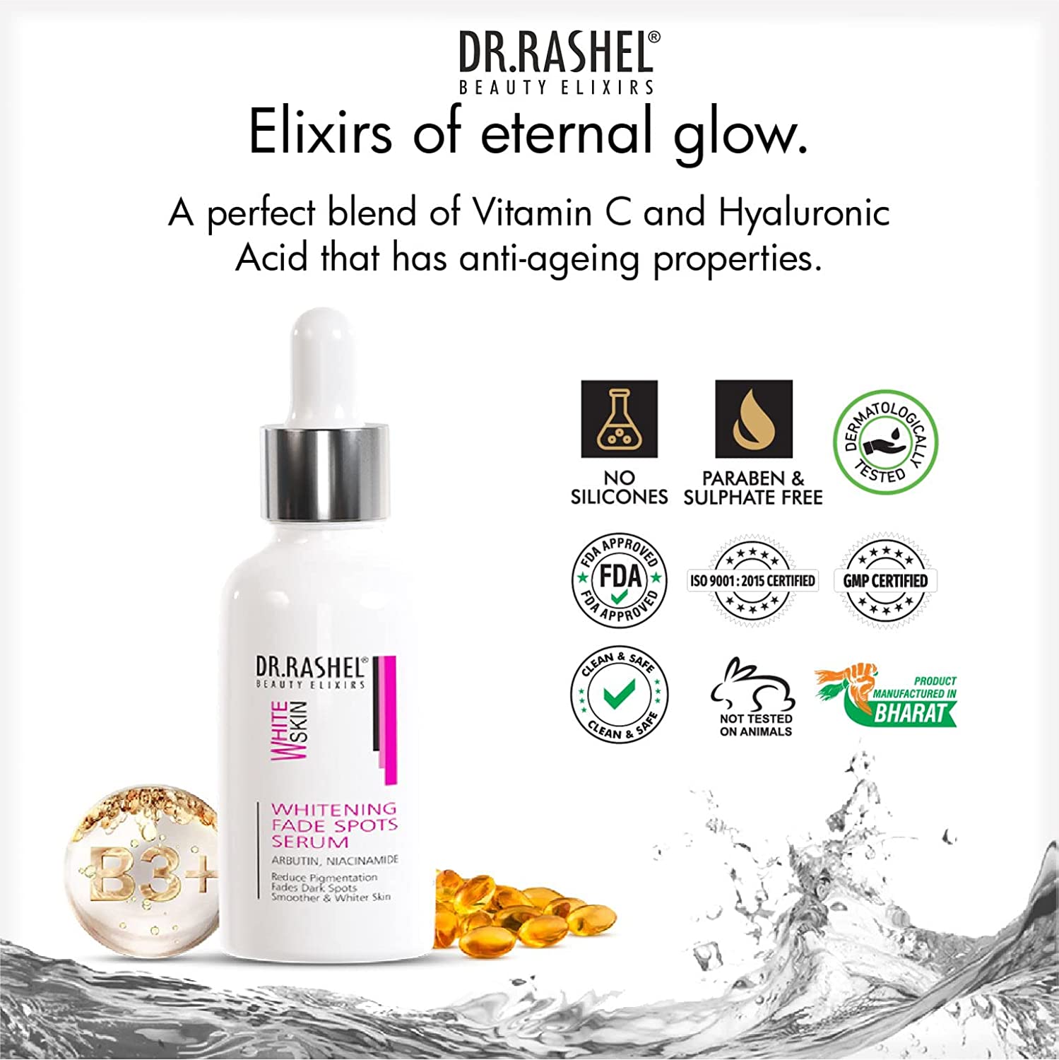 White Skin Whitening Fade Spots Serum Arbum, Niacinamide Dr Rashel - BCURVED