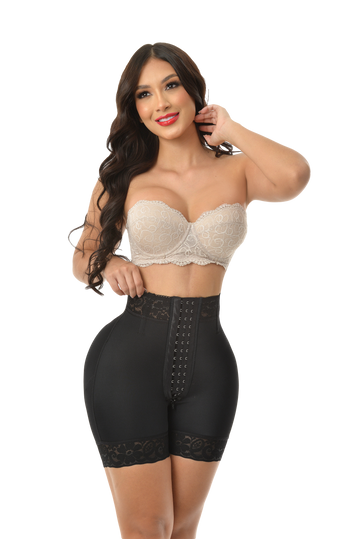 HIgh Compression Colombian Butt Short Shaper 7087 Jlo Style Black and Nude